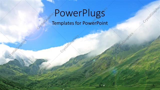  Presentation with mountain - Landscape of Snowdonia mountain range with sunrise in cloudy sky