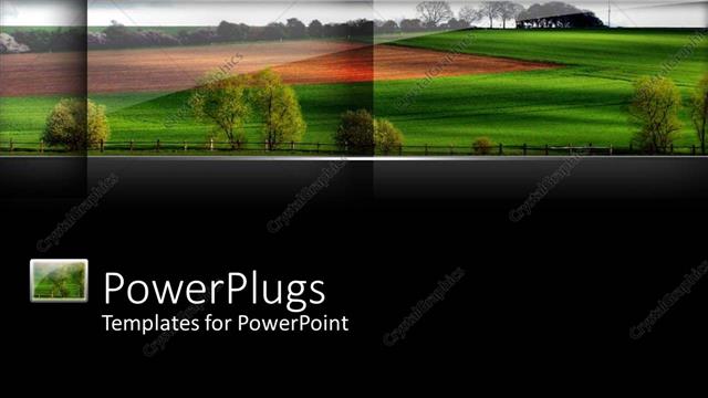  Presentation with landscape - A landscape view of a plain field with trees