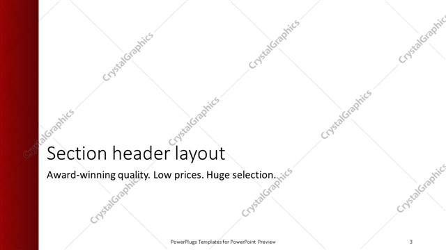 Section Header presentation slide layout
