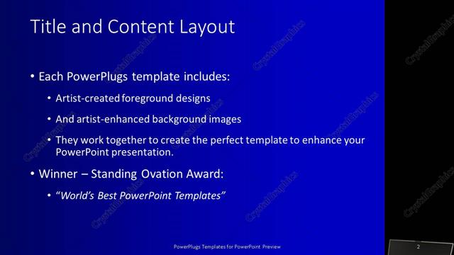 Title and Content presentation slide layout