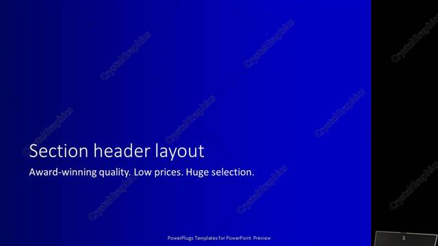 Section Header presentation slide layout