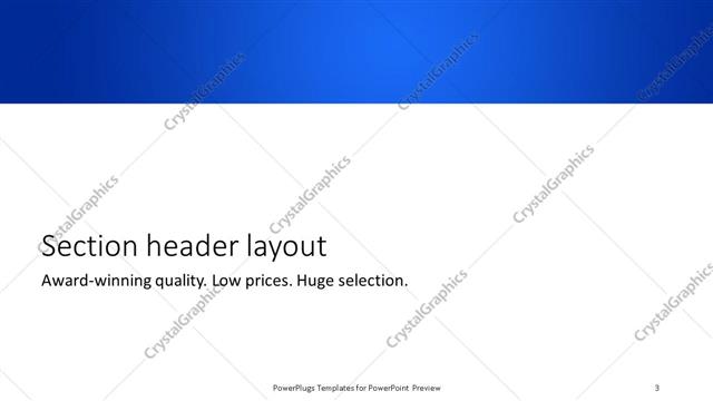 Section Header presentation slide layout
