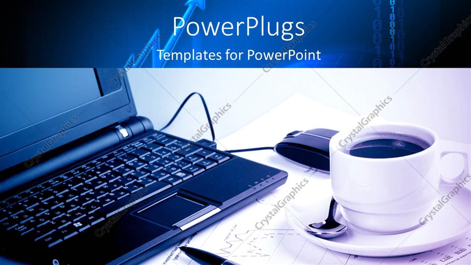 Featuring a Laptop with a Cup of Coffee and White Background