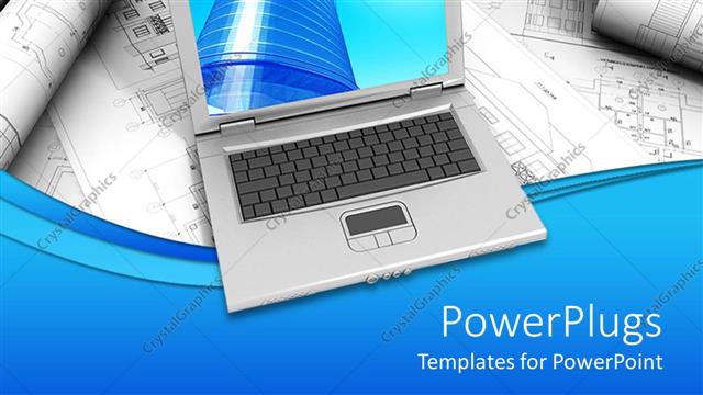  Presentation with construct - A laptop with designs int he background