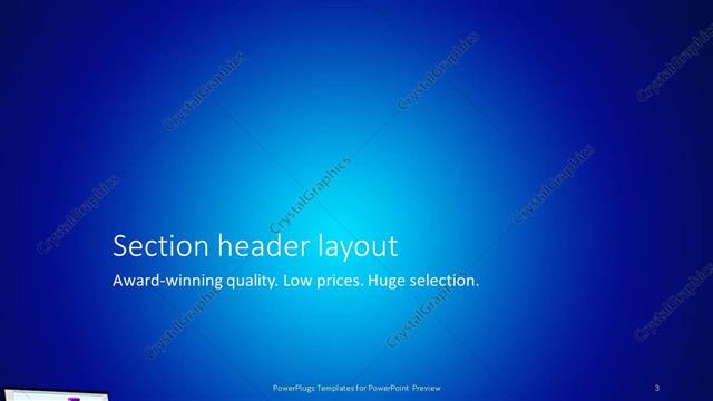 Section Header presentation slide layout