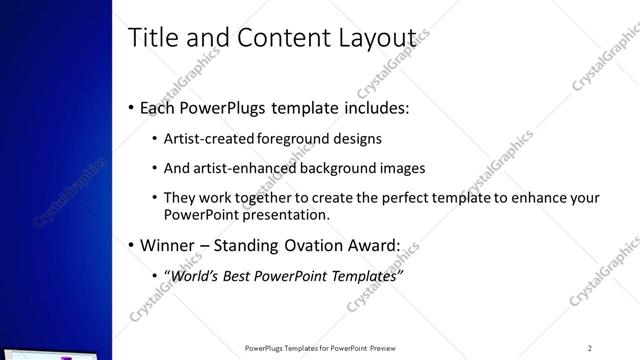 Title and Content presentation slide layout