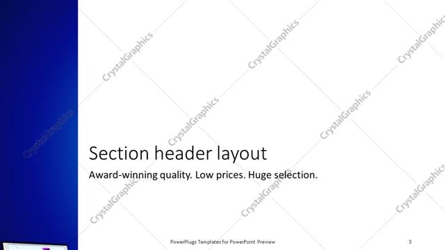 Section Header presentation slide layout