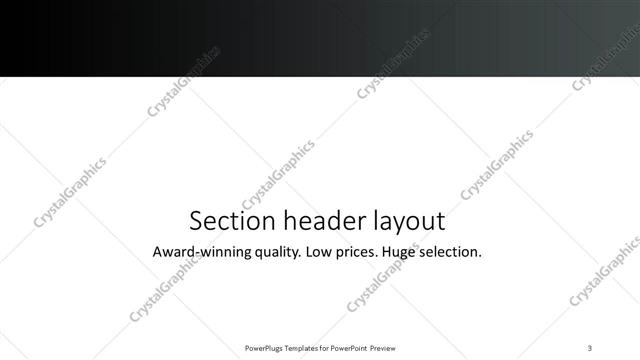 Section Header presentation slide layout