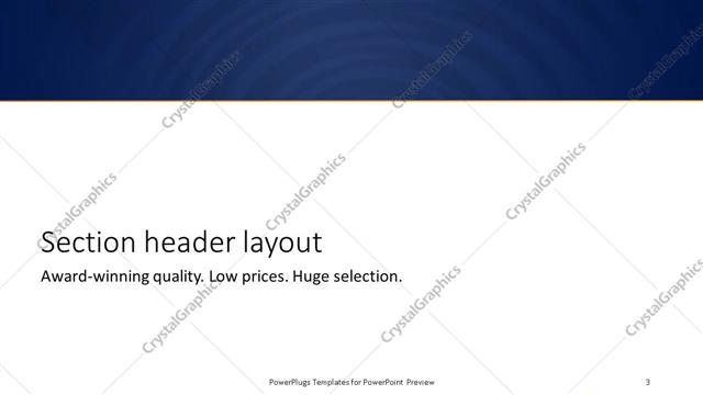 Section Header presentation slide layout