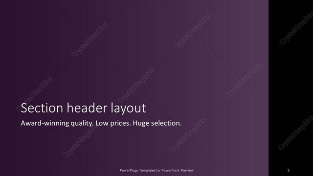 Section Header presentation slide layout
