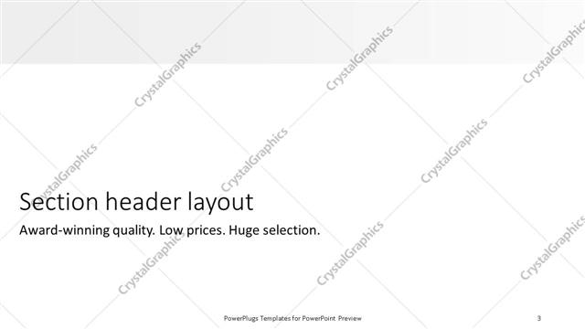 Section Header presentation slide layout