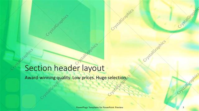 Section Header presentation slide layout