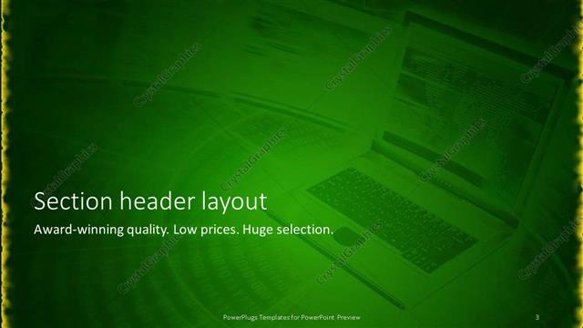 Section Header presentation slide layout