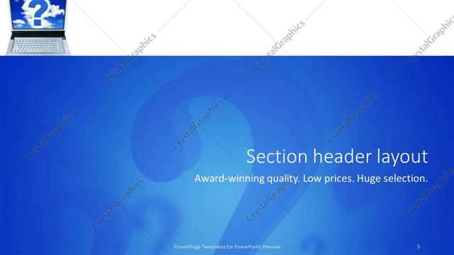 Section Header presentation slide layout