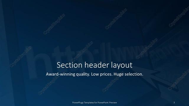 Section Header presentation slide layout