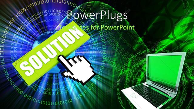 Presentation with solution - A laptop with the word solution in the background