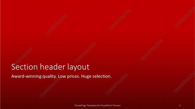 Section Header presentation slide layout