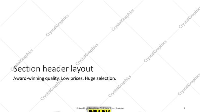 Section Header presentation slide layout