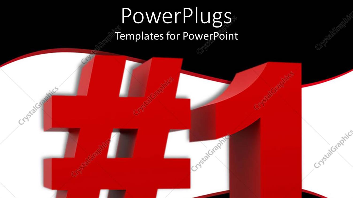 Featuring Large 3D #1 Text on a Black and White Background