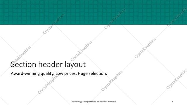 Section Header presentation slide layout
