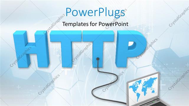 Preview This Beautiful Template for PowerPoint & Google Slides a large 3D  http text attached to an open laptop