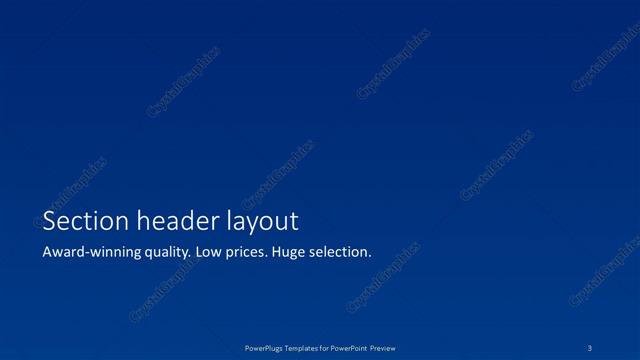 Section Header presentation slide layout