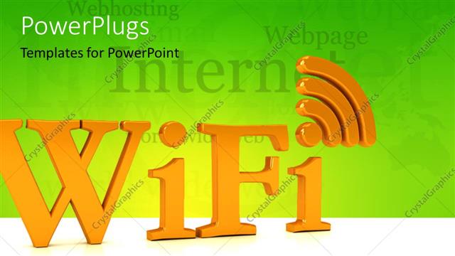  Presentation with wifi - A large 3D text which spell out the word 