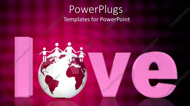  Presentation with love - A large 3D text that spells out the word 