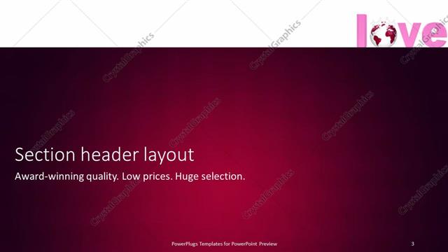 Section Header presentation slide layout