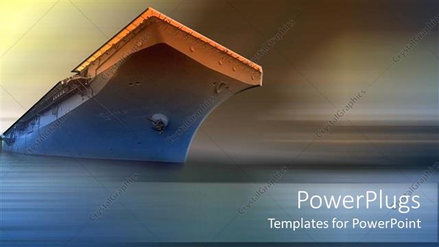  Presentation with aircraft - Large aircraft carrier on the water at sunset