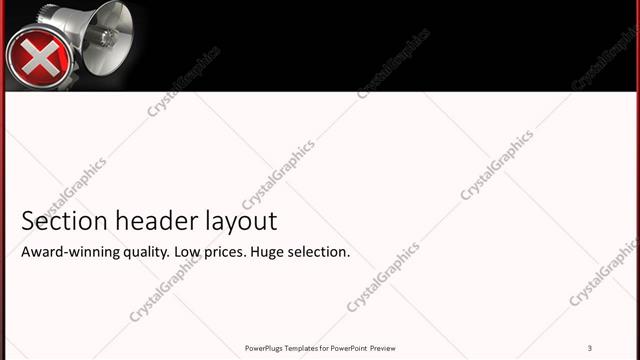 Section Header presentation slide layout