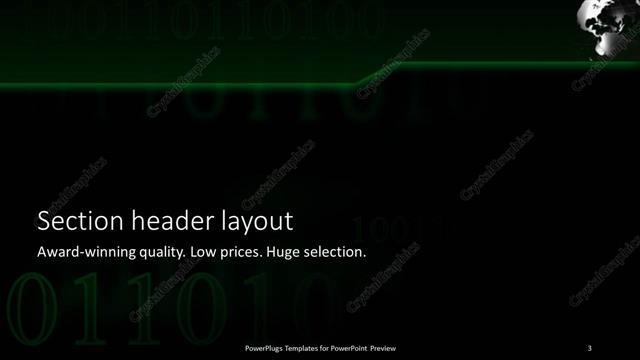 Section Header presentation slide layout