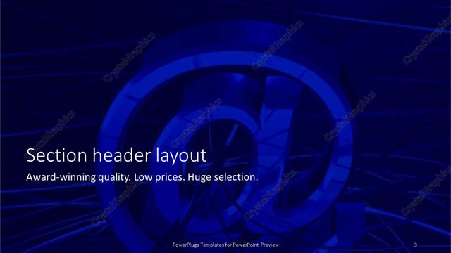 Section Header presentation slide layout