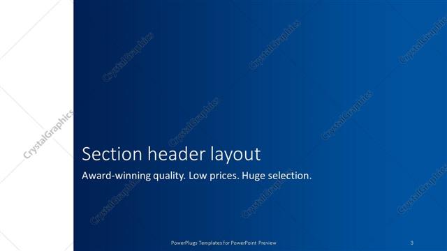 Section Header presentation slide layout