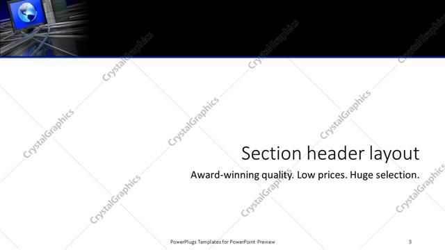 Section Header presentation slide layout