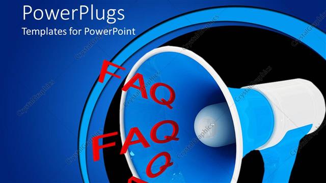  Presentation with microphone - A large blue microphone with three red 