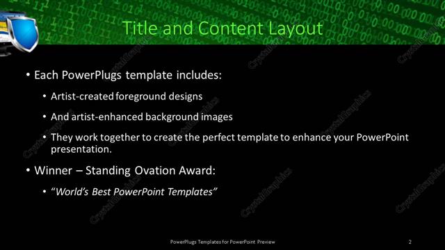 Title and Content presentation slide layout