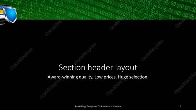 Section Header presentation slide layout