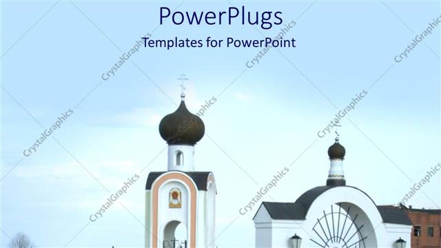  Presentation with security gate - Large church complex with black gate and white security post