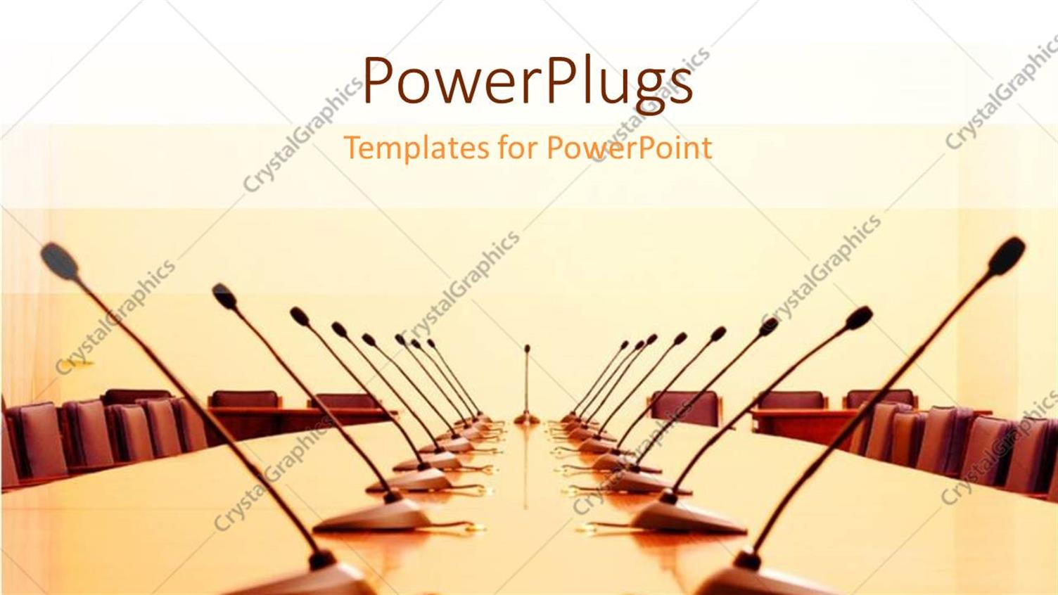 Featuring a large Conference Room with Many Chairs and Microphones