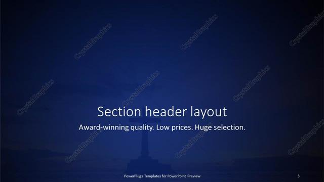Section Header presentation slide layout