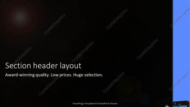 Section Header presentation slide layout