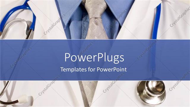  Presentation with test - Large depiction of a human doctor wearing a test scope