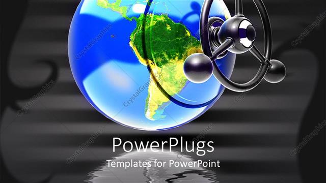  Presentation with clear - A large globe over a clear black background