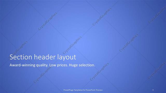 Section Header presentation slide layout