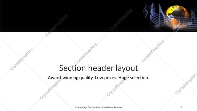 Section Header presentation slide layout