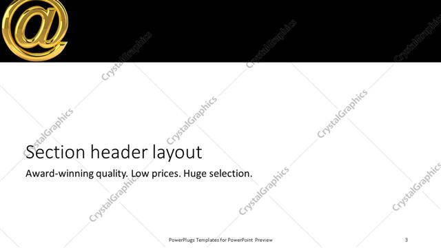 Section Header presentation slide layout