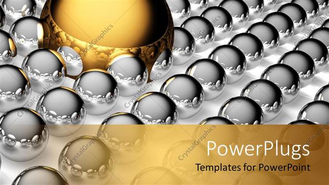  Presentation with silver - Large golden steel ball and small silver steel balls