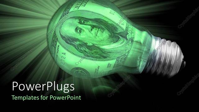  Presentation with green globe - Large green globe with dollar bill shinning in it