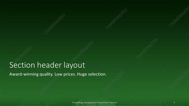 Section Header presentation slide layout